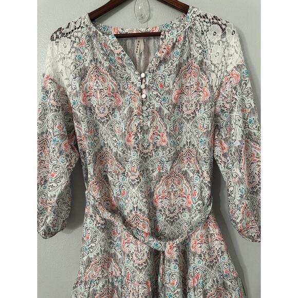 Roper Long Sleeve Floral Print V-Neck Western Dress sz Small - Picture 2 of 6